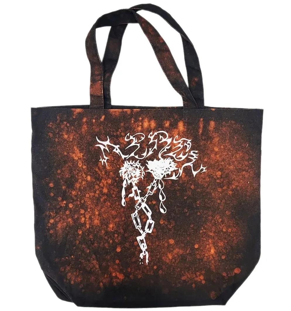bleached bag with printed design